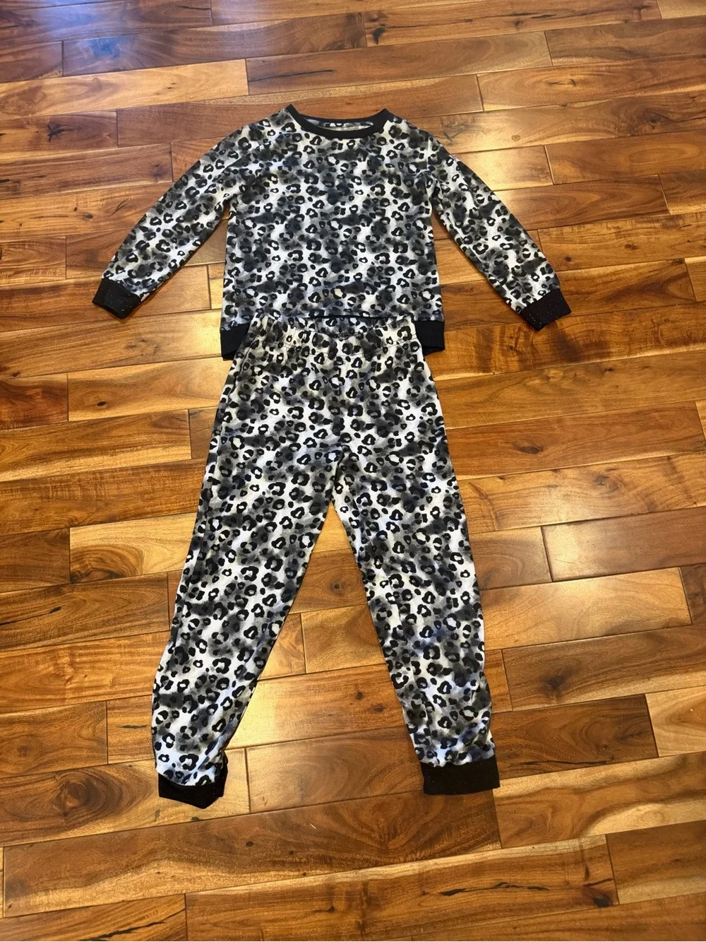 Sleep on It Leopard Print Kids Pajama Set - Long Sleeve Top & Jogger Pants